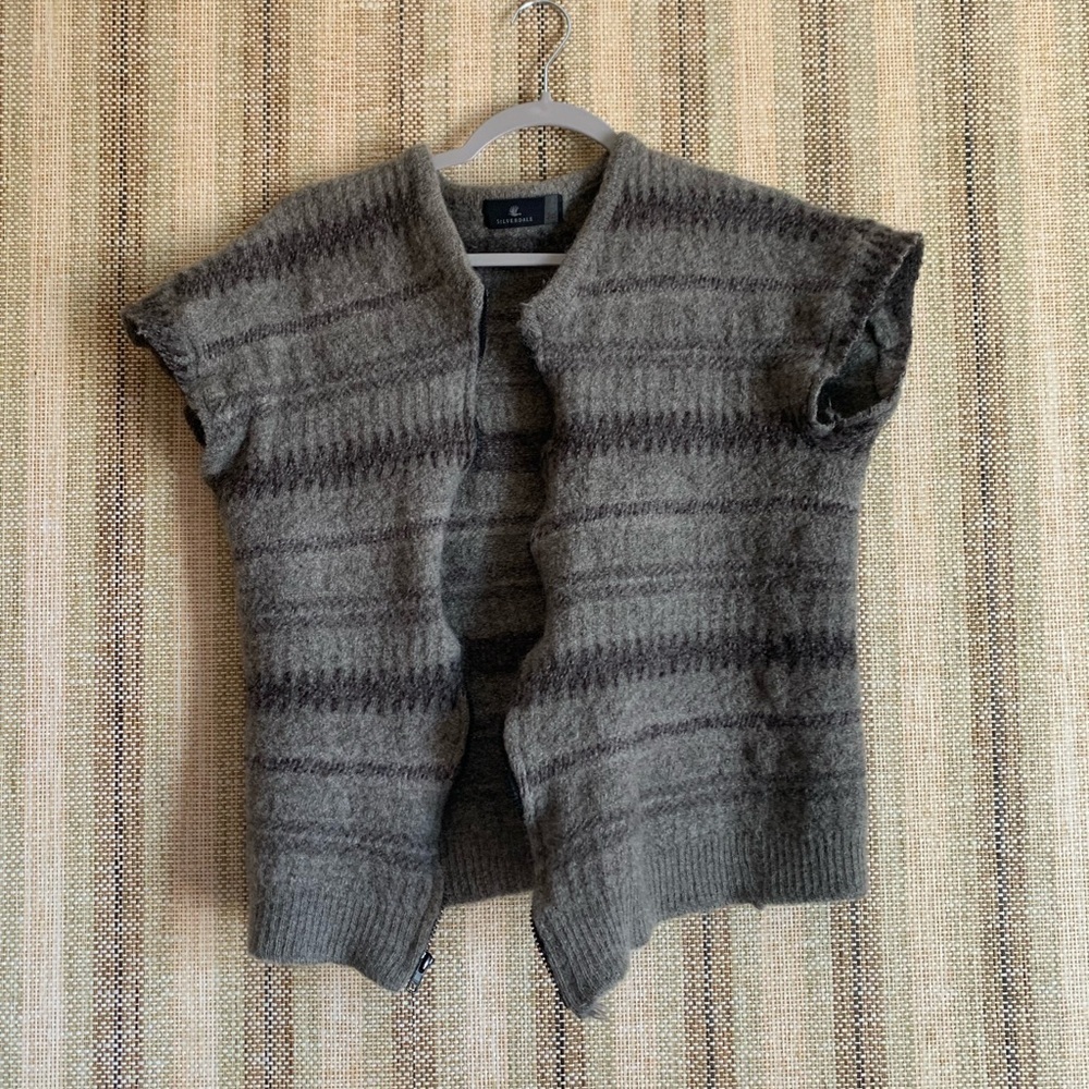 Silverdale Wool Vest Pure Short Sleeve Medium Women Men Small Zipper
